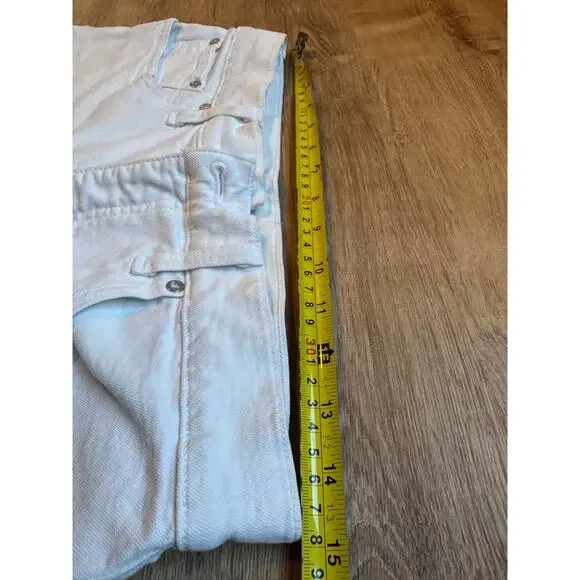 Madewell White Denim Shorts Size 29 Frayed Hem Mid Rise Summer Staple - Picture 5 of 6